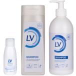 Milt LV Schampo för känsligt hårbotten i 60 ml och 250 ml flaska samt 500 ml pumpflaska