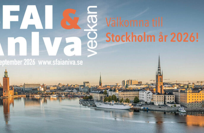 Stockholm Waterfront Congress Centre med utsikt över Riddarfjärden, plats för SFAI & AnIVA-veckan 2026