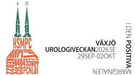Officiell eventgrafik för Urologiveckan 2026 i Växjö, 29 september till 2 oktober, med temat "I den positiva marginalen"